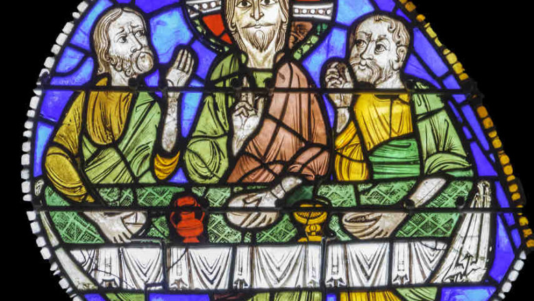 Jesus at table, Emmaus at Chartres Cathedral by photographer Jill K H Geoffrion