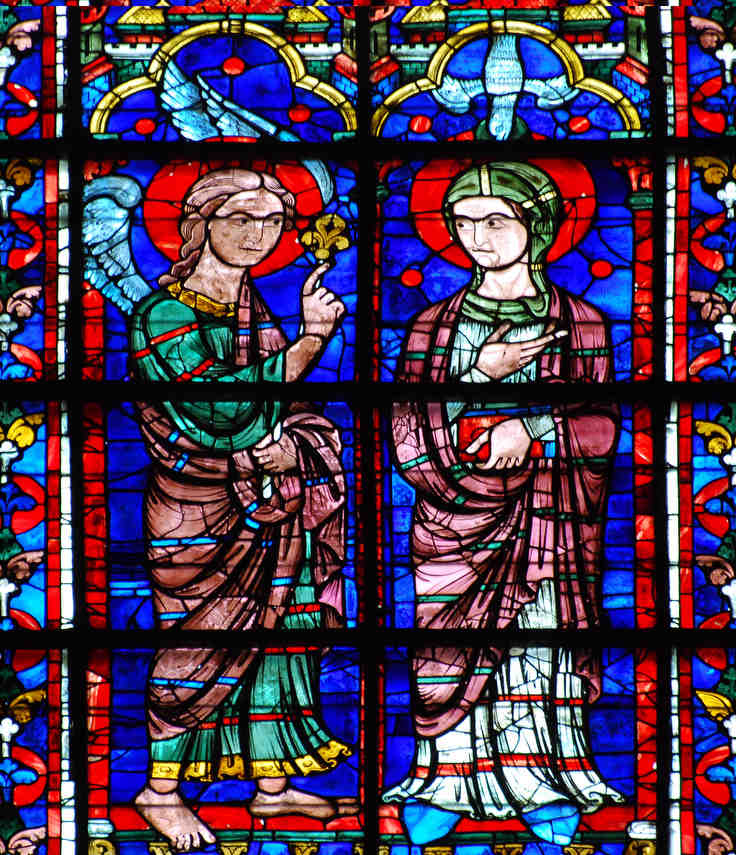 Apsidal image of the Annunciation, 13th century at Chartres Cathedral by photographer Jill K H Geoffrion