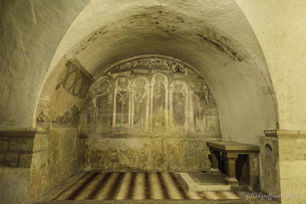 Mural of the Confessors, Crypt of Chartres Cathedral by photographer Jill K H Geoffrion