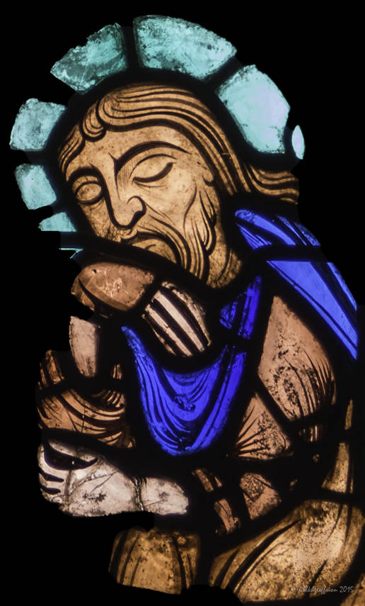 Joseph (dreaming) at the birth of Jesus at Chartres Cathedral by photographer Jill K H Geoffrion