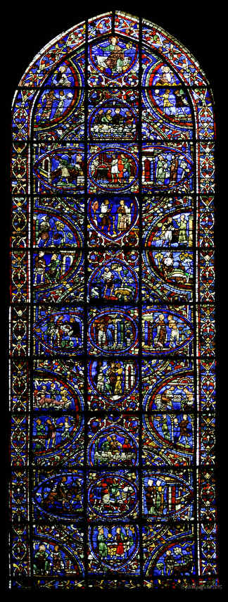 Prodigal Son Window at Chartres Cathedral by photographer Jill K H Geoffrion