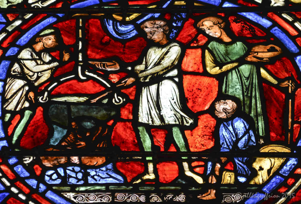 Preparing the feast, Prodigal Window at Chartres Cathedral by photographer Jill K H Geoffrion