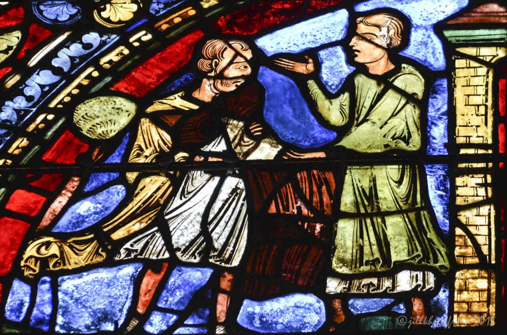 Father welcomes the prodigal son home at Chartres Cathedral by photographer Jill K H Geoffrion