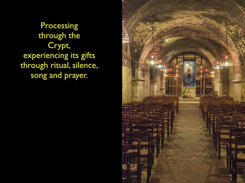 The north gallery of the Chartres Cathedral crypt by photographer Jill K H Geoffrion