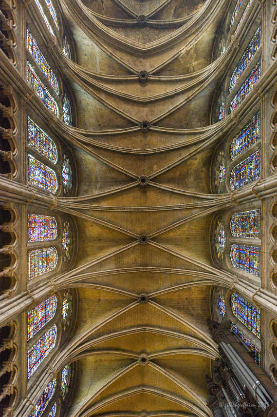 Ceiling and windows above the naveat Chartres Cathedral by Jill K H Geoffrion, photographer