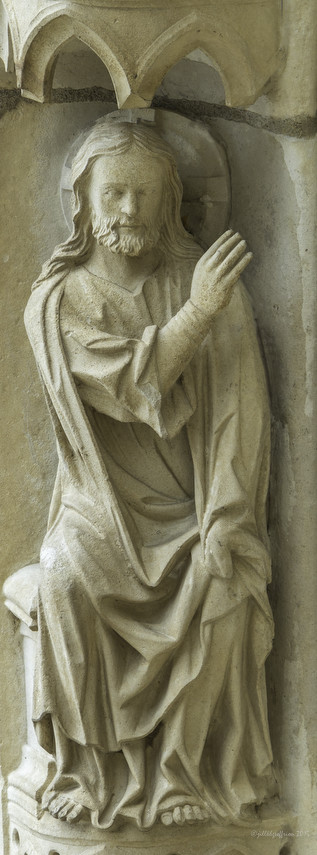 God creating the animals at Chartres Cathedral by photographer Jill K H Geoffrion