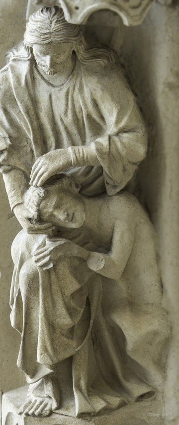 God creating Adam at Chartres Cathedral by photographer Jill K H Geoffrion