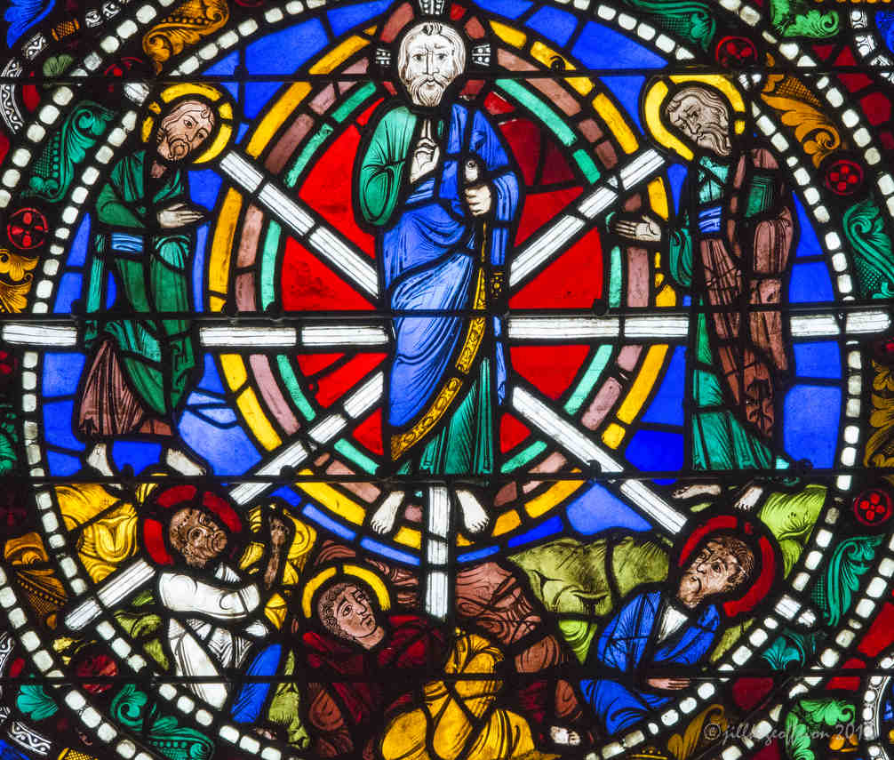 The Transfiguration in the Passion and Resurrection Window at Chartres Cathedral by photographer Jill K H Geoffrion