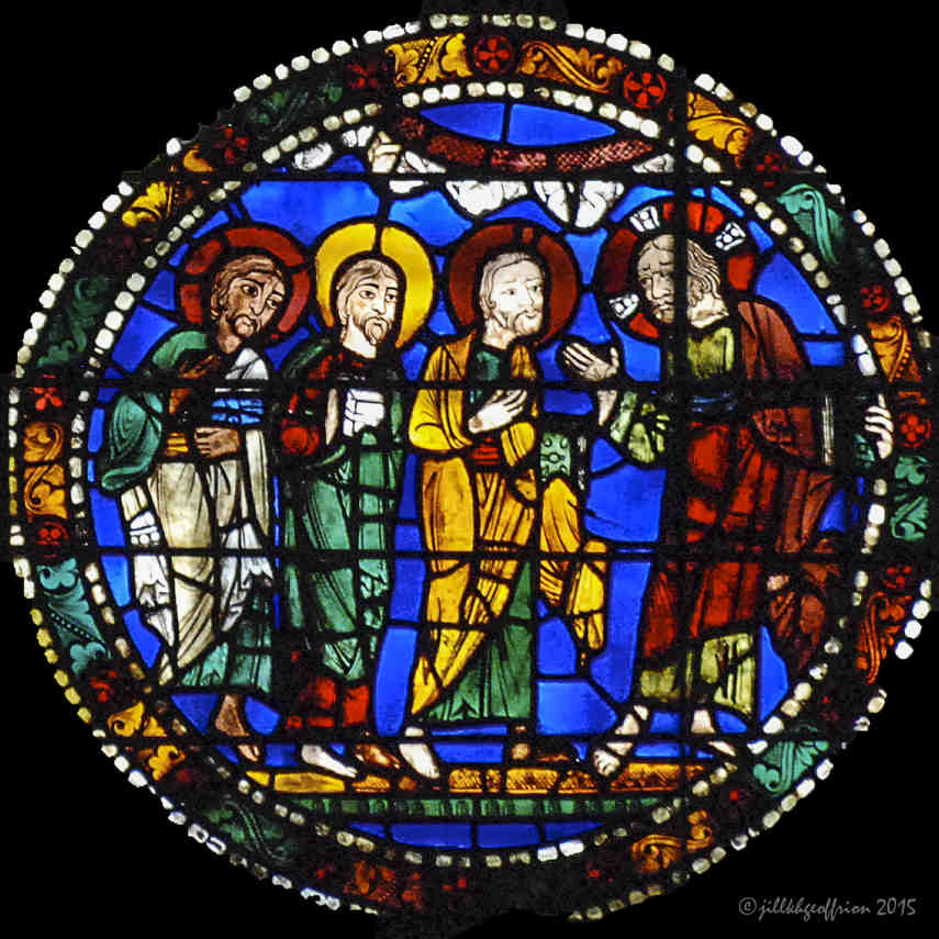 Jesus announces his passion in the Passion and Resurrection Windowat Chartres Cathedral by photographer Jill K H Geoffrion