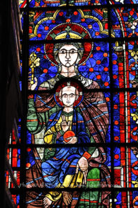 East window of the Apse, Mary and Jesus, Chartres Cathedral, France by Jill K H Geoffrion