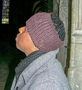 Pilgrim praying in the Chartres Cathedral by Photographer Jill Geoffrion