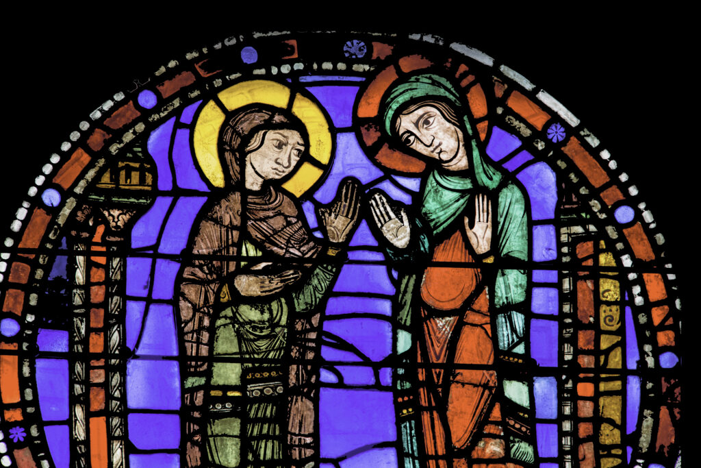 The Visitation, Life of Christ Window (12th century) by Jill K H Geoffrion