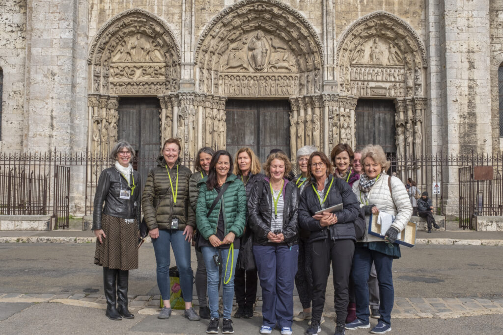 Group of Australian pilgrims with Jill Geoffrion in Chartres