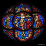Crucifixion window at Chartres Cathedral by Jill K H Geoffrion
